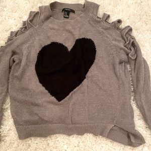 Cute grey sweater with heart